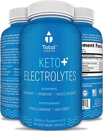Keto Electrolyte Supplement - Plant-Based Keto Electrolytes Tablets w Sodium, Potassium, Magnesium - Electrolyte Pills w Rapid Hydration Multiplier Effect - 100 Count