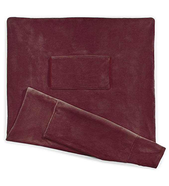 Sunbeam Deluxe Dual-Pocket Heated Throw, Garnet