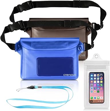 Waterproof Pouch | Crenova BP-02 100% Waterproof Dry Bag Snowproof Dirtproof Sandproof Case Bag with Super Lightweight and Bigger Space; Adjustable and Extra-Long Belt; Perfect for Beach / Swimming / Boating / Fishing