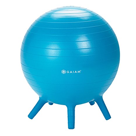 Gaiam Kids Stay-N-Play Children's Inflatable Balance Ball Desk Chair With Stability Legs - Flexible Classroom Seating