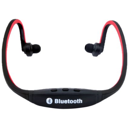 Patuoxunreg USB Sport Bluetooth Stereo Music Earbud Headset Earphone for Smartphone Tablets Computers -- Wireless Music Streaming and Hands-Free calling Red