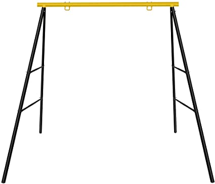 SURPCOS Extra Large Heavy Duty All-Steel All Weather A-Frame Swing Frame Set Metal Swing Stand, 72" Height 87" Length, Fits for Most Swings, Fun for Kids (Swing Frame)