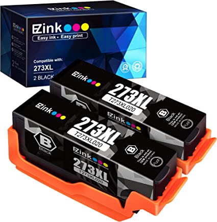 E-Z Ink (TM) Remanufactured Ink Cartridge Replacement for Epson 273XL 273 XL T273XL to use with XP-520 XP-600 XP-610 XP-620 XP-810 XP-820 Printer (2 Black) 2 Pack