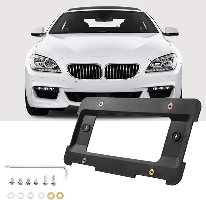 JOYTUTUS Rear License Plate Holder Compatible with BMW 2005-2023 1 2 3 4 5 6 X Series 2002-2019 Mini Cooper,License Plate Bracket Frame Mount Car Accessories Replacement Part 51187160607&51188238061