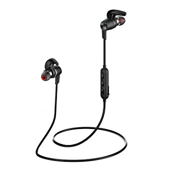 Origem HS-1 Quick Charge Magnetic Bluetooth Headphones, Wireless Stereo Sweatproof In Ear Earbuds with Mic/APT-X for Running, Gym, Exercise and Workout (Black)