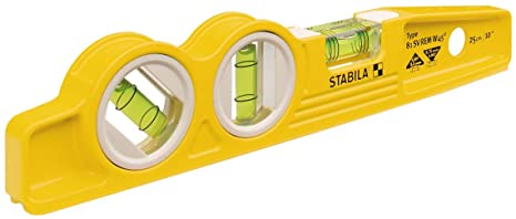 Stabila 25245 - Die Cast Magnetic Torpedo with 45 Degree Vial and V-Groove Frame