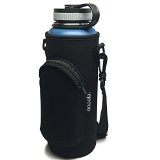 Onoola 40oz Pocket Carrier for Hydro Flask Type Bottles with Adjustable Straps Neoprene Sleevepouch - Also Great for Lifeline Fifty Fifty Yeti Thermo Flasks