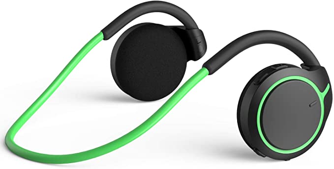 Small Bluetooth Headphones Behind The Head, Sports Wireless Headset with Built in Microphone and Crystal-Clear Sound, Fold-able and Carried in The Purse, and 12-Hour Battery Life, Green
