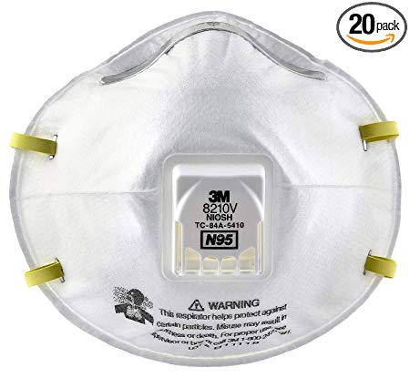 3M Particulate Respirator 8210V, N95 Respiratory Protection (20 Respirator)