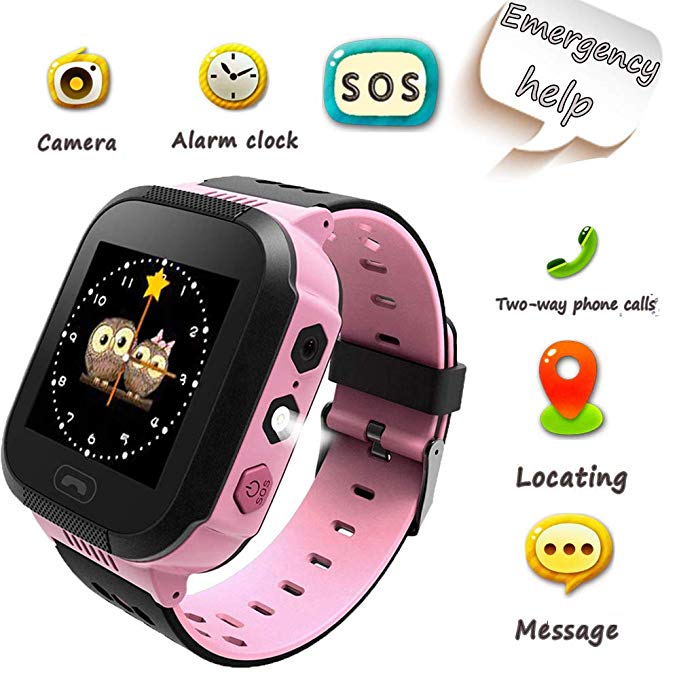 Kids Watches,Smart Watches with Camera,Children Watches Features Real Time Positioning SOS Emergency Alarm Voice Messages,Kids Phone Watches Best Birthday Gifts(Pink)