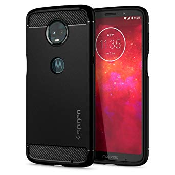 Spigen Rugged Armor Works with Moto Z3 Play Case - Black