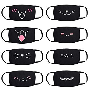 Aokshen 8Pcs Dust Mask Winter Cotton Thick Breathable Warm Mouth Masks Windproof Face Cover for Kids Women Men Outdoor Sport Activities