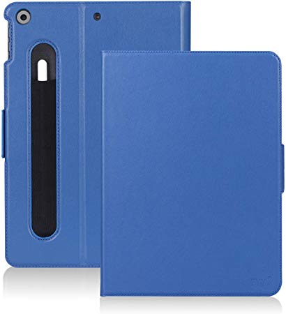 FYY New iPad 10.2" 2019 Case with Pencil Holder Luxury Cowhide Genuine Leather Handcrafted Case Cover with [Auto Sleep-Wake Function] for New iPad 10.2 inch 2019 Navy