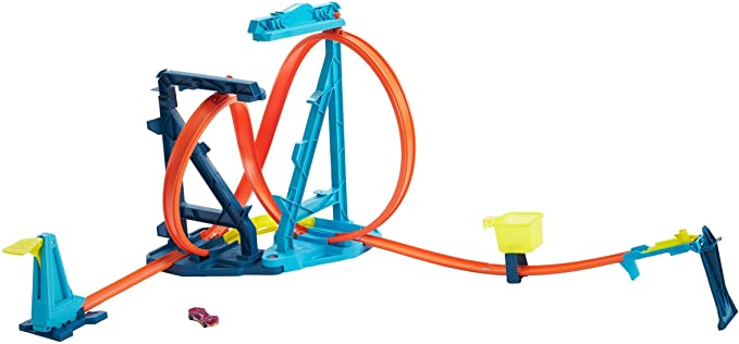 Hot Wheels Track Builder Unlimited Infinity Loop Kit with Adjustable Set-Ups & Jump That Flips Cars into Catch Cup for Kids 6 to 12 Years Old with One 1:64 Scale Vehicle