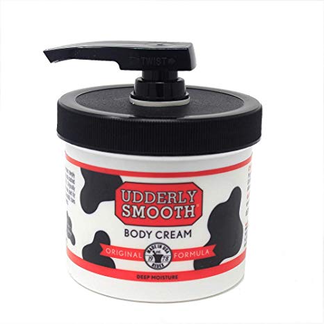 Udderly Smooth Udder Cream, Skin Moisturizer, 10 Ounce Jar with Dispenser Pump