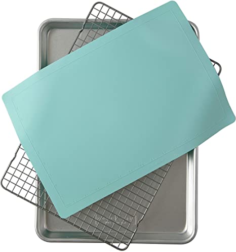 Nordic Ware 3-Piece Cookie Set, Aqua Baking Mat