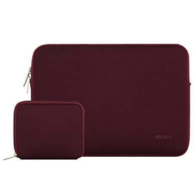 Mosiso Lycra Water Repellent Sleeve Only for Macbook 12-Inch with Retina Display 2017/2016/2015 Release Laptop Bag Cover with Small Case - Wine Red