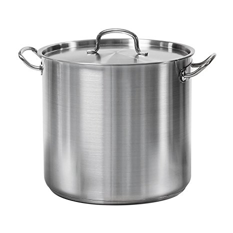 Tramontina 80117/581DS Pro-Line Stainless Steel Covered Stock Pot, 24-Quart, NSF-Certified