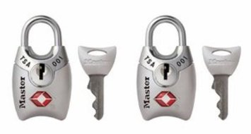 Master Lock 4689TSLV TSA Accepted Luggage Locks with Keys, Silver, 2-Pack