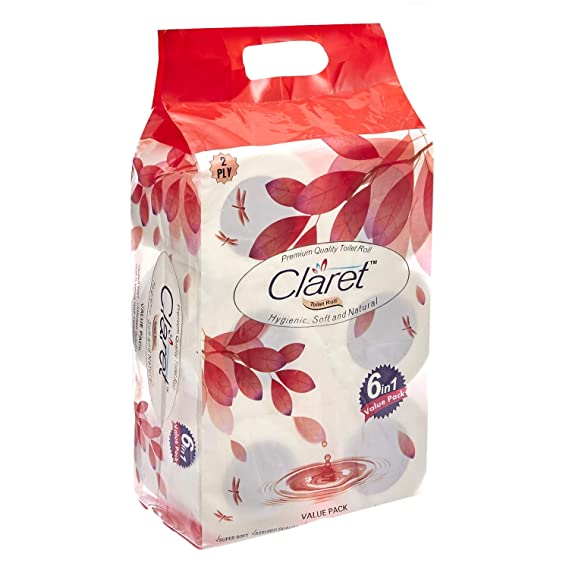 Claret Soft and Hygienic, White 2 Ply Bathroom Tissue/Toilet Tissue/Toilet Roll/Toilet Paper