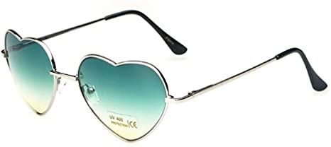Flowertree Women's S014 Heart Aviator 55mm Sunglasses
