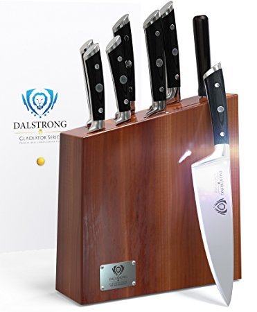 DALSTRONG Knife Set Block - Gladiator Series Acacia Wood Block Set - German HC Stainless Steel - 8 Pc