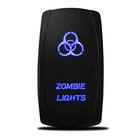 mictuning 7pin LASER Rocker Switch ZOMBIE ON-OFF-ON 20 Amp 12V LED Light BLUE