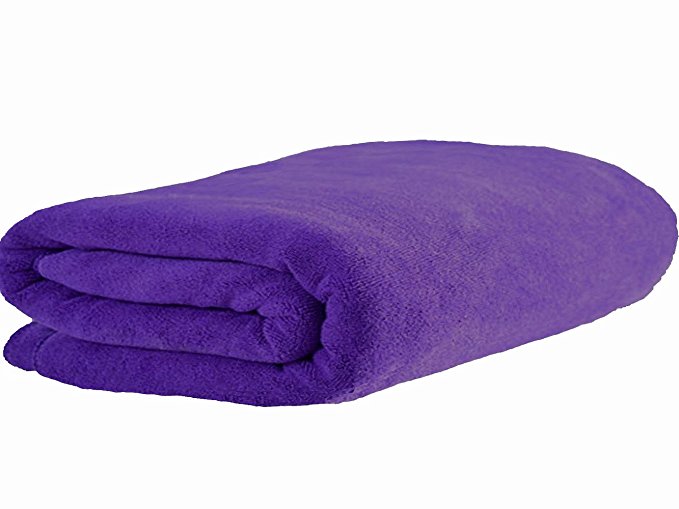 Simplife Microfiber Luxury Bath Sheet Extra Large Bath Towel Fast Drying Beach Towel (36 Inch X 72 Inch, Purple)