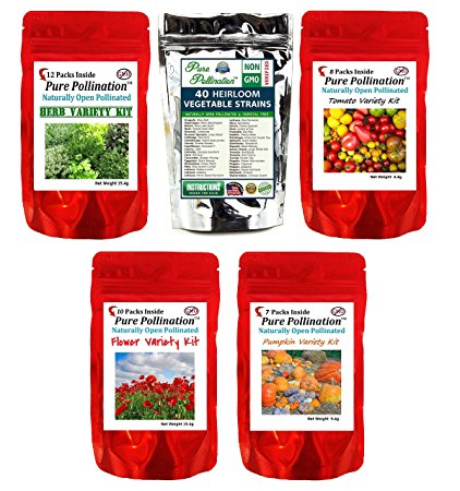 Non GMO Heirloom Vegetable, Herb, Pumpkin, Tomato, Flower Seeds 73 Varieties 77 Seed Pack All Natural Emergency Seed Bank MRE