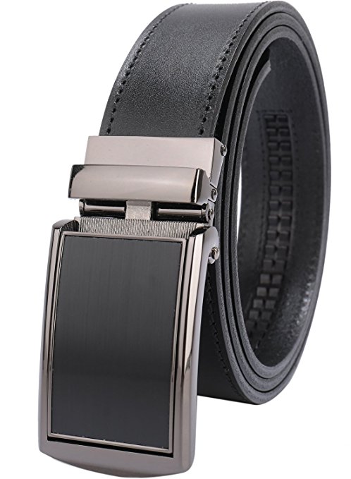 Beltox Men’s Full Grain Dress Leather Ratchet Belts Automatic Buckle in Gift Box