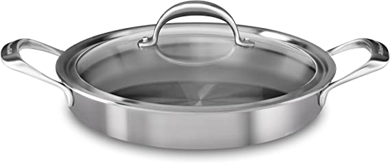 KitchenAid 5-Ply Copper Core 3.5 quart Braiser with Lid - Stainless Steel, Medium, Stainless Steel Finish