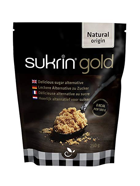 Sukrin Gold - All Natural Brown Sugar Alternative - 250g Bag (2-Pack)