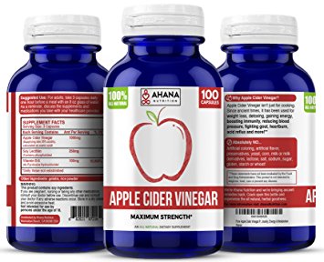 Apple Cider Vinegar Capsules For Weight Loss 1,000mg - Maximum Strength Pills For Detox, Increasing Energy & Circulation Support