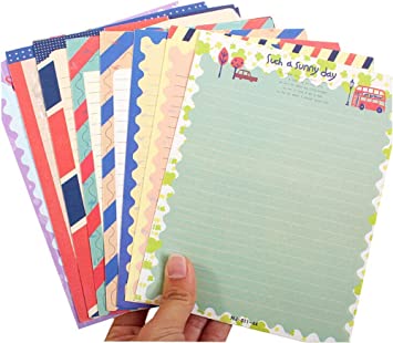 32 Pcs Assorted Color Cute Special Design Writing Paper Letter & 16 Pcs Envelope Writing Stationery Paper Set