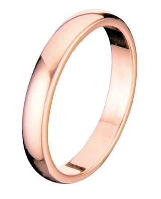 King Will 4mm Rose Gold Plated Polish Comfort Fit Domed Tungsten Carbide Ring Wedding Band