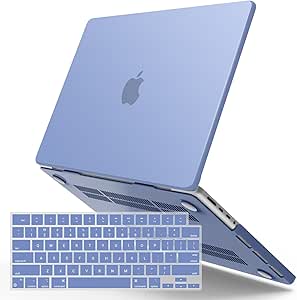 IBENZER Compatible with New 2024 2023 MacBook Pro 16 Inch Case M3 A2991 M2 A2780 M1 A2485 Pro Max, Hard Shell Case with Keyboard Cover for Mac Pro 16(2024-2021), Serenity Blue, T16X-SRL 1