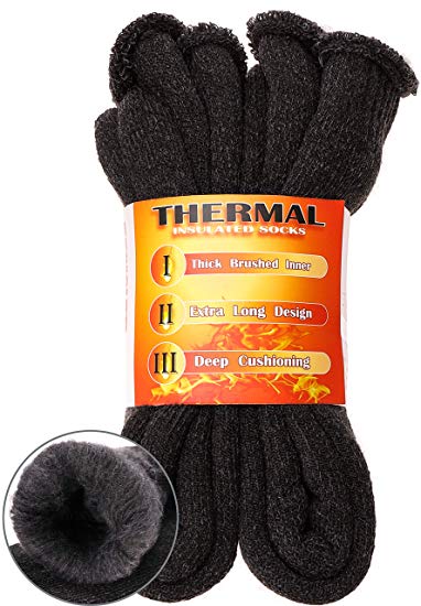 Womens Heat Thermal Socks Thick Insulated Trapping Extra Warm Boot Winter Cold Weather Socks 2 Pack