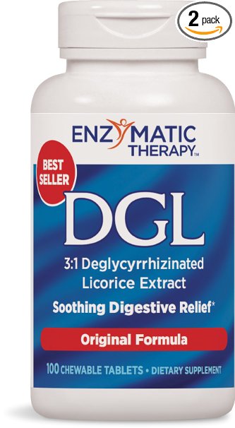 Enzymatic Therapy Dgl Chewables Original 100 Tablets Pack of 2