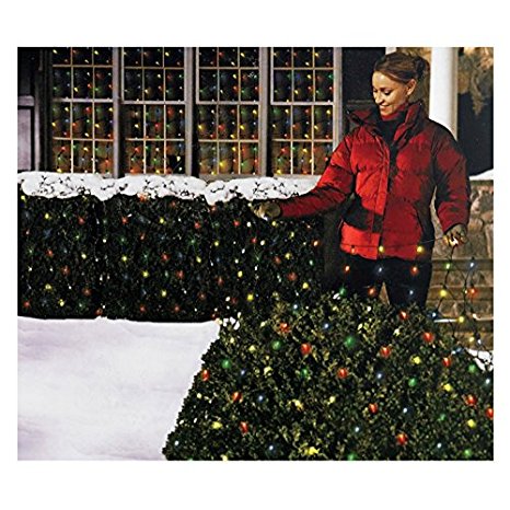 Holiday Essentials 150 Net Lights - Multi Color Bulbs with Green Wire - Indoor / Outdoor Use - UL Listed