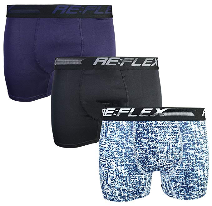 Re:Flex Men's Active Performance Boxer Briefs Underwear (3 Pack)