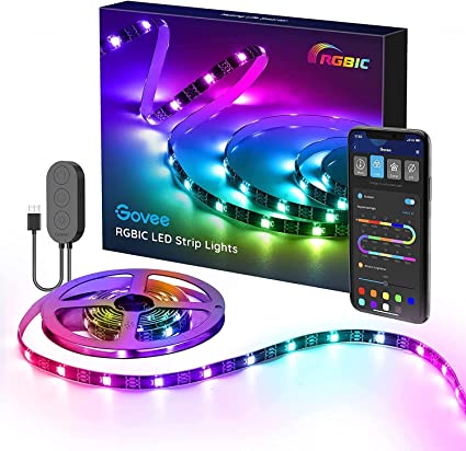 Govee RGBIC TV Light Strip, 2m/6.56ft TV LED Backlight Strip for 30-50 inch TV, USB LED Strip with APP Control, Color Changing by Sync to Music, RGBIC LED Lights for TV PC Monitor Gaming Room