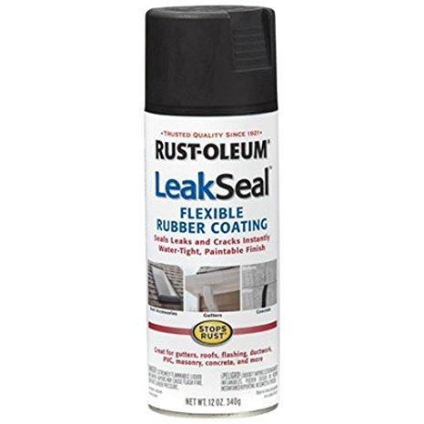 Rust-Oleum 265494 12-Ounce Leak Seal Flexible Rubber Sealant, Black - 6 Pack