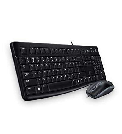 Logitech Desktop MK120 Durable, Comfortable, USB Mouse and Keyboard Combo Wired (with Mouse)