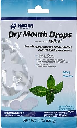 Hager Pharma Dry Mouth Drops - Mint - Gluten Free - 2 oz (Pack of 2)