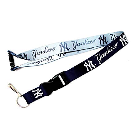 aminco MLB NY Yankees Reversible Clip Lanyard Keychain Id Ticket Holder