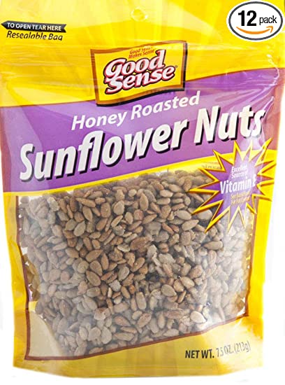 Good Sense | Sunflower Nuts | Honey Roasted Sunflower Seeds (Shelled) - 90 Ounces (90 OZ) | 12 - 7.5 Ounce (7.5 OZ) Bags