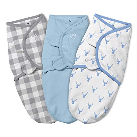 SwaddleMe Original 3 Piece Swaddle, Oh Deer, Small (0-3 Months, 7-14 lbs)