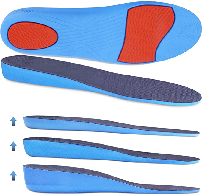 Ailaka Height Increase Shoe Insoles 1 Pair, Breathable Elastic Shock Absorption Cushion Sports Replacement Insert for Men & Women, Invisible Elevator Shoes Lifts Leg Length Discrepancy