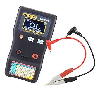 MESR-100 ESR Meter, Weytoll Capacitor Tester, Auto Ranging in Circuit ESR LCR Meter, Auto Ranging in Circuit, Low Ohm Meter Up to 0.01 to 100R, Support in Circuit Testing, with SMD Test Clips