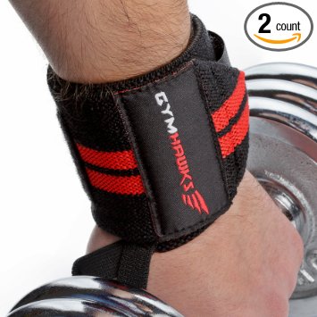*FLASH SALE* Wrist Wraps (1 Pair/2 Wraps) For Weightlifting Crossfit Support - Suitable for Men and Women - 18" Perfect size: Powerlifting, Bodybuilding, Weight Lifting.